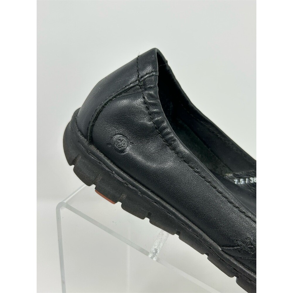 Born Black Leather Slip-On Round Toe Casual Ballet Flats Womens Size 7.5 - Picture 2 of 13
